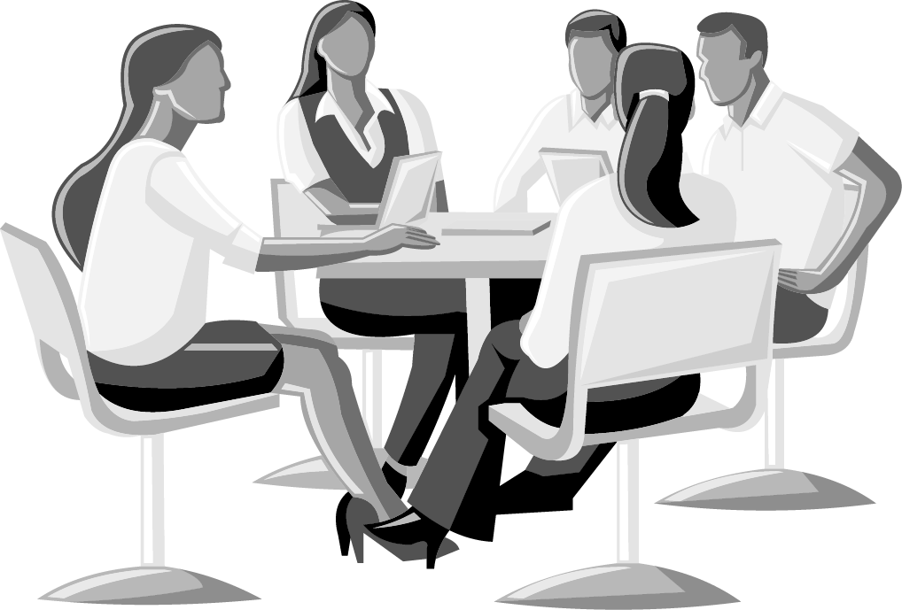 Illustration of workers meeting in an office